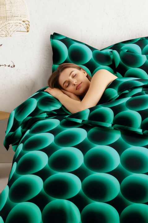 Komplet pościeli VEPOLDY 200x220 cm bawełna - 4 elementy, Kolor : zielony, IVET.PL - Modna odzież