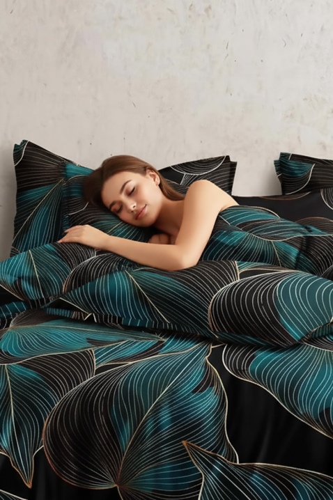 Komplet pościeli FIOGELDY 200x220 cm bawełna - 4 elementy, Kolor : czarny, IVET.PL - Modna odzież