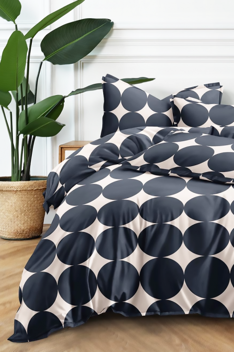 Komplet pościeli ZERMOHY 200x220 cm bawełna - 4 elementy, Kolor : czarny, IVET.PL - Modna odzież