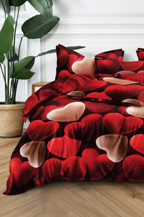 Komplet pościeli SERFONY 160x200 cm bawełna - 4 elementy, Kolor : czerwony, IVET.PL - Modna odzież