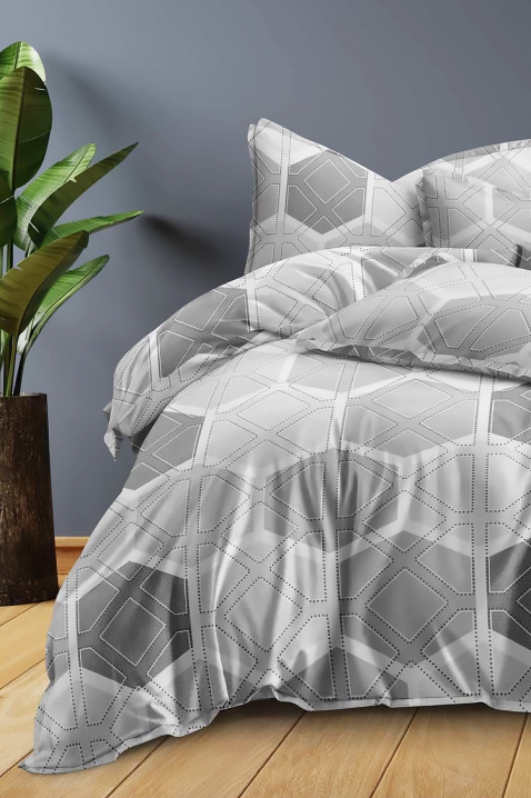 Komplet poscieli GERDONY 160x200 cm bawełna - 4 elementy, Kolor : szary, IVET.PL - Modna odzież