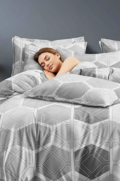 Komplet poscieli GERDONY 160x200 cm bawełna - 4 elementy, Kolor : szary, IVET.PL - Modna odzież