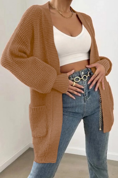 Kardigan VISTALFA CAMEL, Kolor : jasnobrązowy, IVET.PL - Modna odzież