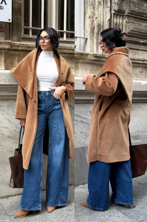 Płaszcz ALSIENA CAMEL, Kolor : jasnobrązowy, IVET.PL - Modna odzież