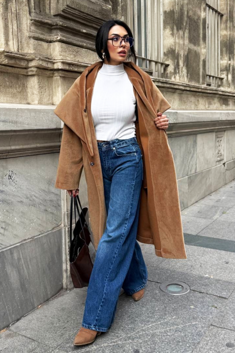 Płaszcz ALSIENA CAMEL, Kolor : jasnobrązowy, IVET.PL - Modna odzież