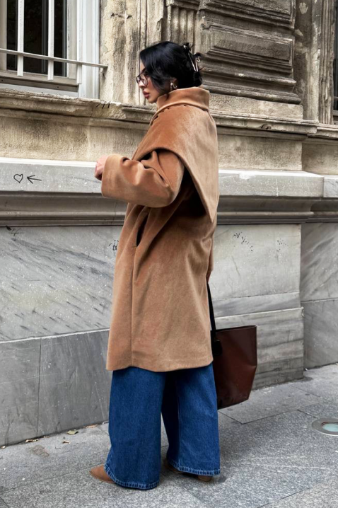 Płaszcz ALSIENA CAMEL, Kolor : jasnobrązowy, IVET.PL - Modna odzież