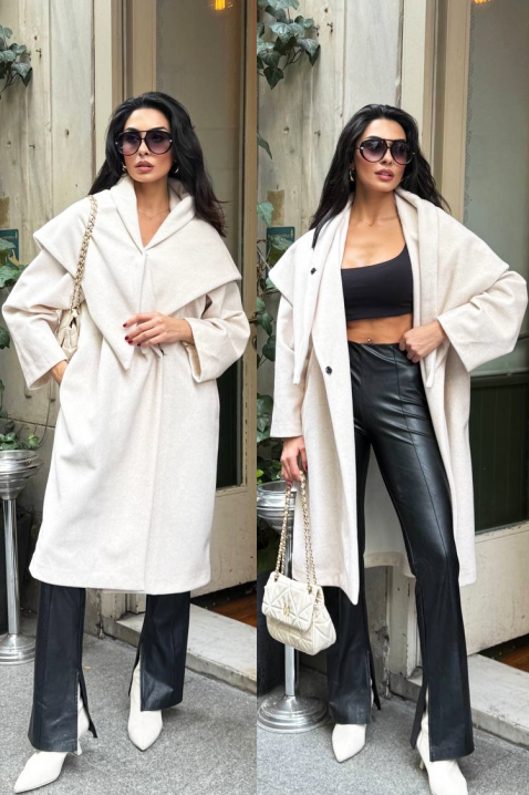 Płaszcz ALSIENA ECRU, Kolor : ecru, IVET.PL - Modna odzież