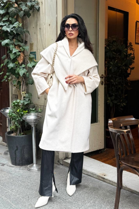 Płaszcz ALSIENA ECRU, Kolor : ecru, IVET.PL - Modna odzież