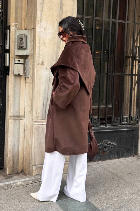 Płaszcz ALSIENA BROWN, Kolor : brązowy, IVET.PL - Modna odzież