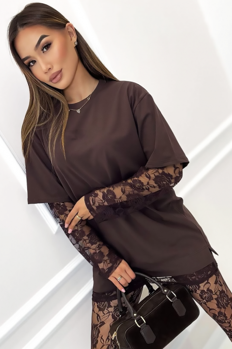 Komplet MARJITA BROWN, Kolor : brązowy, IVET.PL - Modna odzież