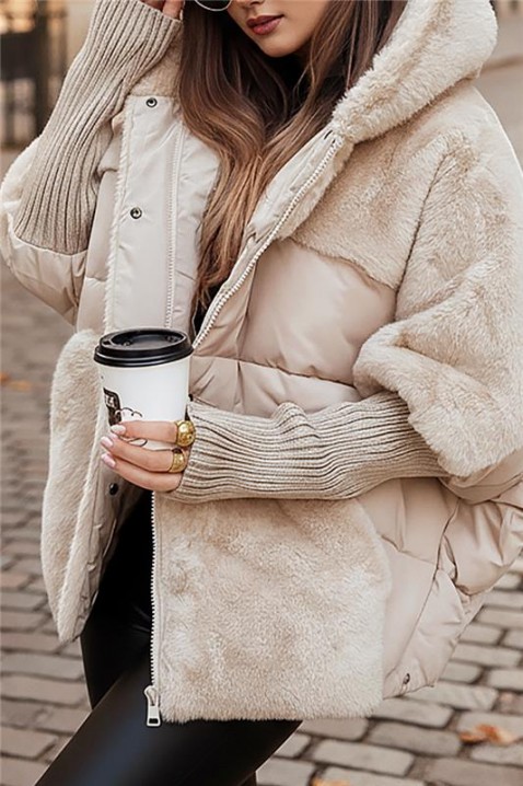 Kurtka GLOREDA ECRU, Kolor : brązowy, IVET.PL - Modna odzież