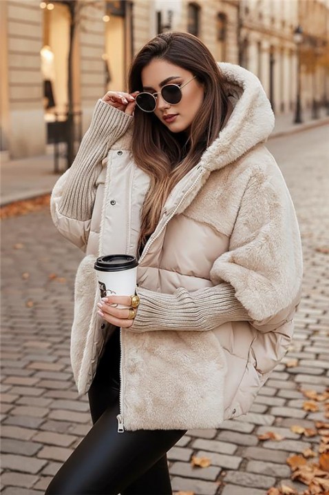 Kurtka GLOREDA ECRU, Kolor : brązowy, IVET.PL - Modna odzież