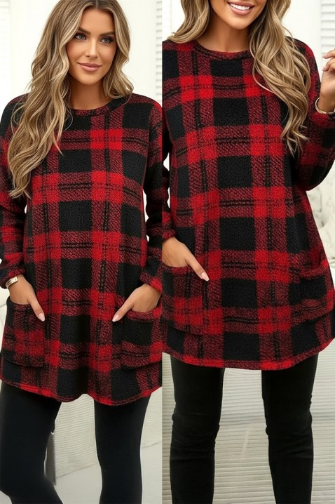 Tunika DERVILDA, Kolor : czerwony, IVET.PL - Modna odzież