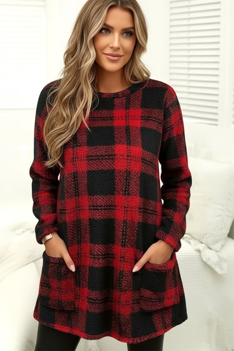 Tunika DERVILDA, Kolor : czerwony, IVET.PL - Modna odzież