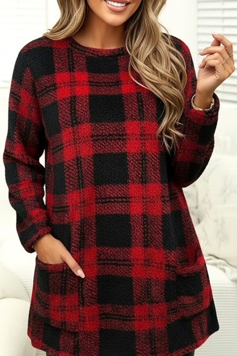 Tunika DERVILDA, Kolor : czerwony, IVET.PL - Modna odzież