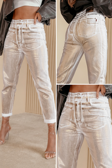 Jeansy DRONKEZA, Kolor :  beżowy, IVET.PL - Modna odzież