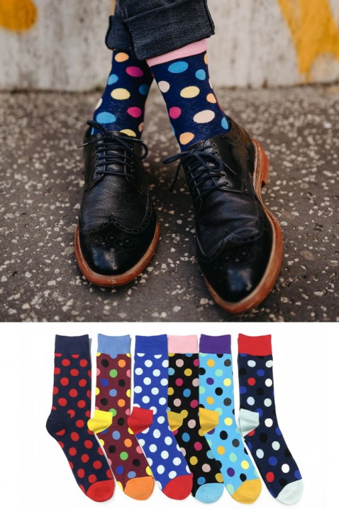 Zestaw sześciu par męskich skarpet COLORITO, Kolor : wielokolorowy, IVET.PL - Modna odzież