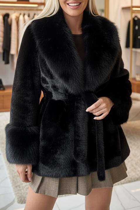 Płaszcz ELEMSA BLACK, Kolor : czarny, IVET.PL - Modna odzież