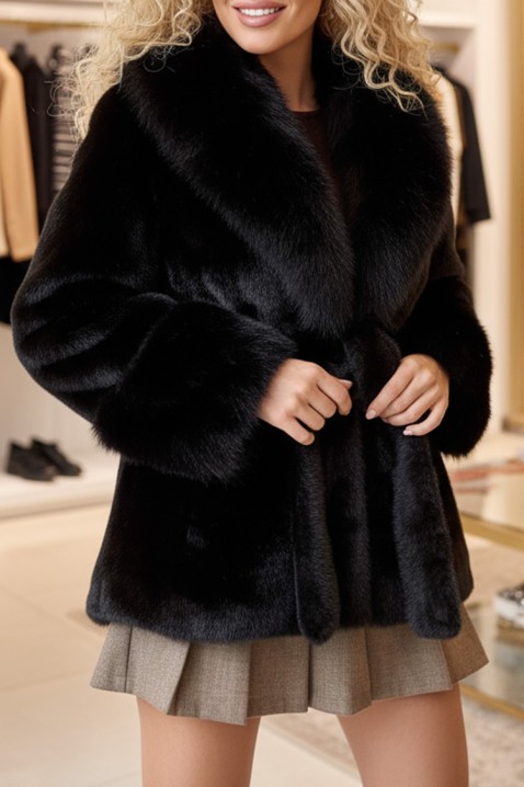 Płaszcz ELEMSA BLACK, Kolor : czarny, IVET.PL - Modna odzież