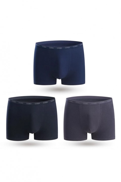 Zestaw trzech sztuk męskich bokserek JORZO, Kolor : granatowy, IVET.PL - Modna odzież