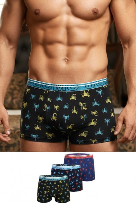 Zestaw trzech sztuk męskich bokserek SCORPIO, Kolor : wielokolorowy, IVET.PL - Modna odzież