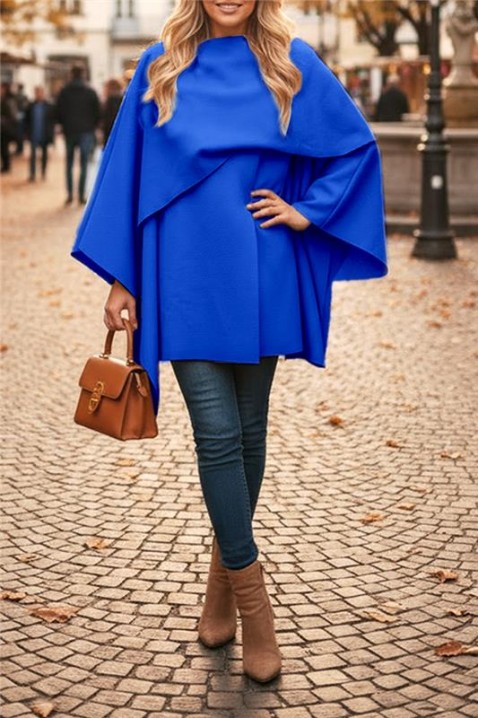 Płaszcz POKRINZA BLUE, Kolor : chabrowy, IVET.PL - Modna odzież