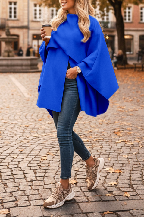 Płaszcz POKRINZA BLUE, Kolor : chabrowy, IVET.PL - Modna odzież