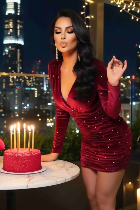 Sukienka TREVOLDA BRODO, Kolor : bordowy, IVET.PL - Modna odzież