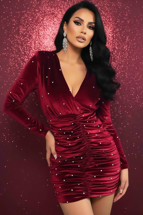 Sukienka TREVOLDA BRODO, Kolor : bordowy, IVET.PL - Modna odzież