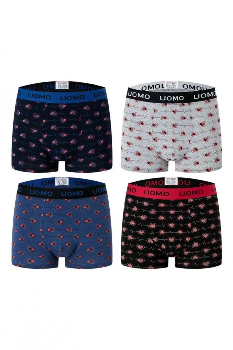 Zestaw czterech sztuk męskich bokserek HERZON, Kolor : wielokolorowy, IVET.PL - Modna odzież