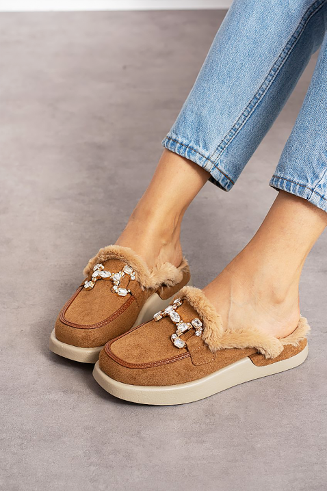 Kapcie KARMINSA CAMEL, Kolor : jasnobrązowy, IVET.PL - Modna odzież