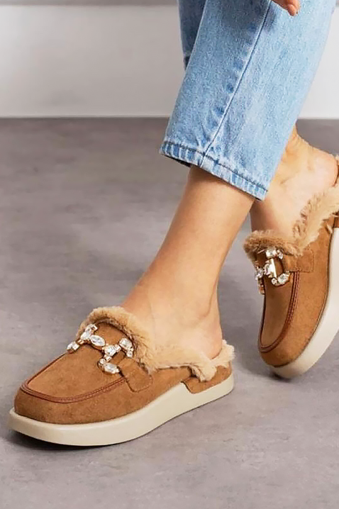 Kapcie KARMINSA CAMEL, Kolor : jasnobrązowy, IVET.PL - Modna odzież