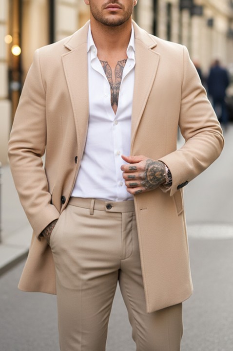 Płaszcz DERKEDO BEIGE, Kolor :  beżowy, IVET.PL - Modna odzież