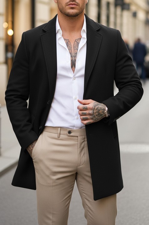 Płaszcz DERKEDO BLACK, Kolor : czarny, IVET.PL - Modna odzież