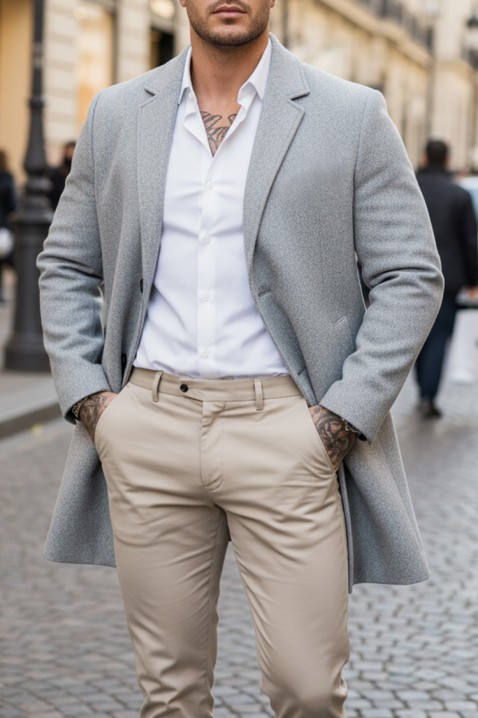 Płaszcz DERKEDO GREY, Kolor : szary, IVET.PL - Modna odzież