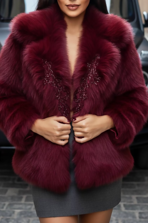 Płaszcz MEMELONDA BORDO, Kolor : bordowy, IVET.PL - Modna odzież