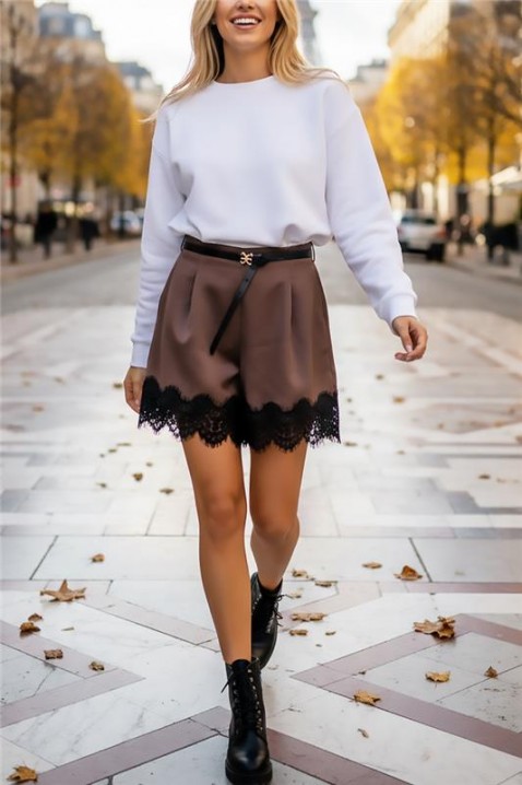 Szorty BELVENDA BROWN, Kolor : brązowy, IVET.PL - Modna odzież