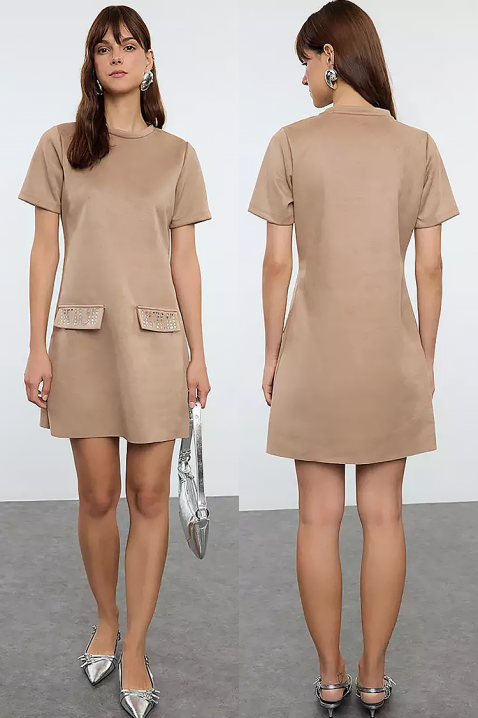 Sukienka GARDELDA BEIGE, Kolor :  beżowy, IVET.PL - Modna odzież