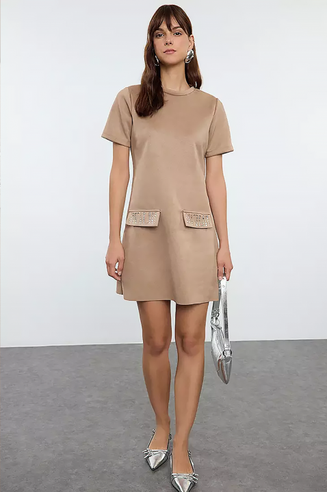 Sukienka GARDELDA BEIGE, Kolor :  beżowy, IVET.PL - Modna odzież