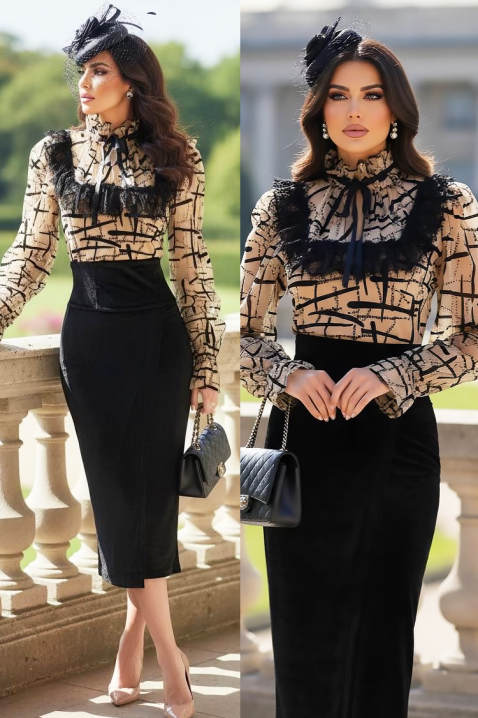 Sukienka FRONELMA BEIGE, Kolor :  beżowy, IVET.PL - Modna odzież