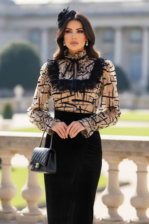 Sukienka FRONELMA BEIGE, Kolor :  beżowy, IVET.PL - Modna odzież