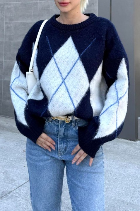 Sweter KRIOFEGA NAVY, Kolor : granatowy, IVET.PL - Modna odzież