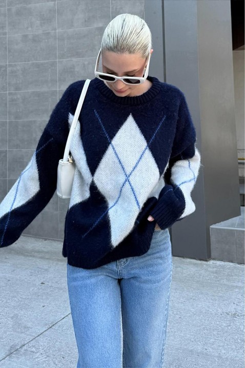 Sweter KRIOFEGA NAVY, Kolor : granatowy, IVET.PL - Modna odzież