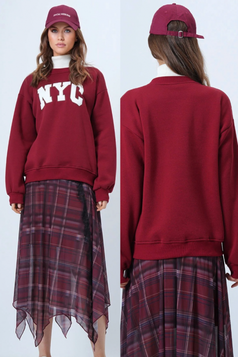 Bluzka NEVRILDA BORDO, Kolor : bordowy, IVET.PL - Modna odzież