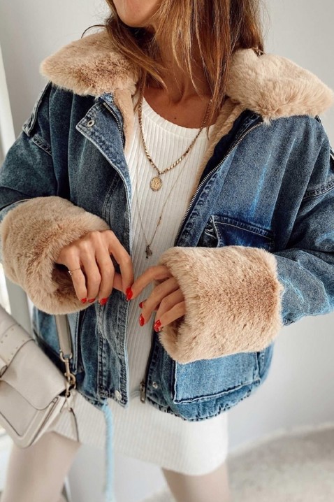 Kurtka jeansowa MINONZA, Kolor : chabrowy, IVET.PL - Modna odzież