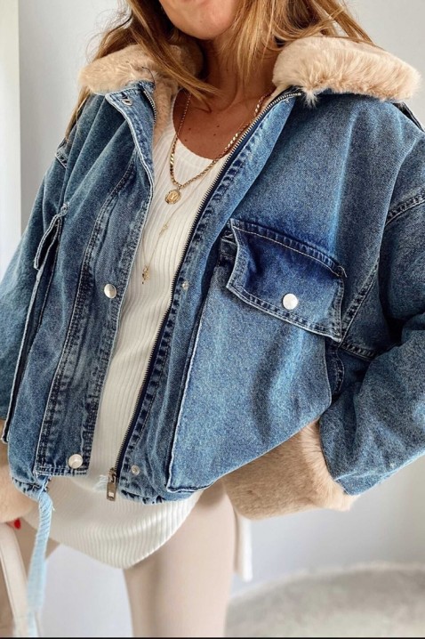 Kurtka jeansowa MINONZA, Kolor : chabrowy, IVET.PL - Modna odzież