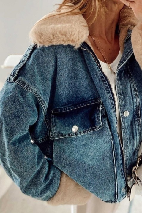 Kurtka jeansowa MINONZA, Kolor : chabrowy, IVET.PL - Modna odzież