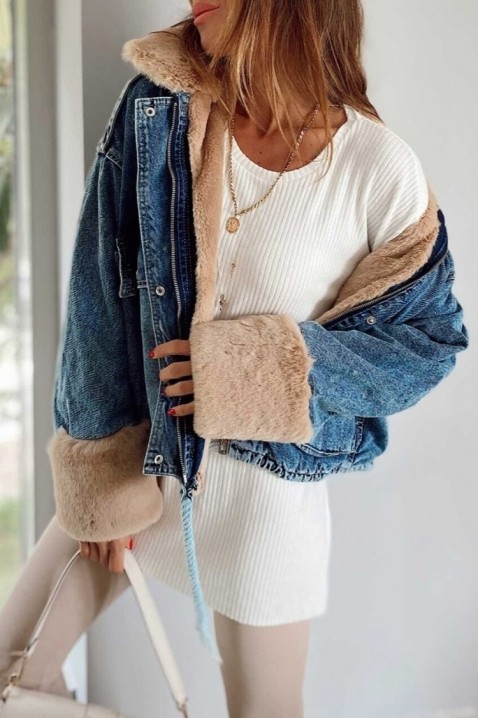 Kurtka jeansowa MINONZA, Kolor : chabrowy, IVET.PL - Modna odzież