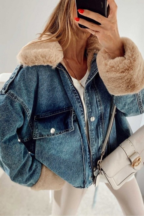 Kurtka jeansowa MINONZA, Kolor : chabrowy, IVET.PL - Modna odzież