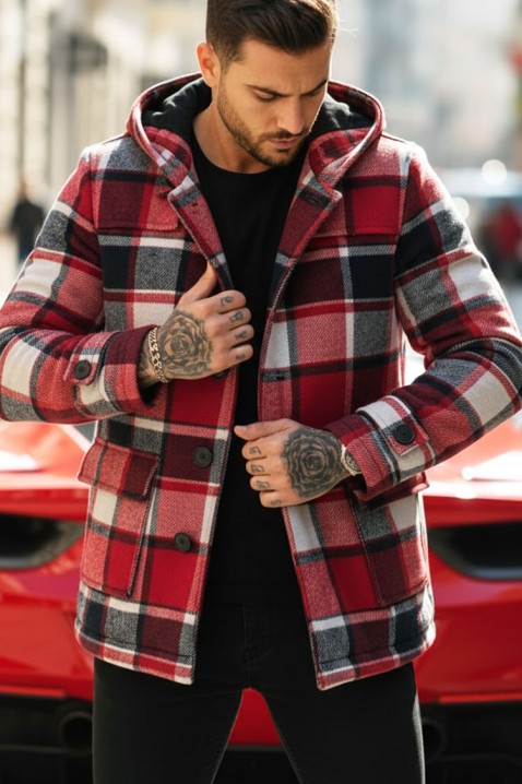 Płaszcz STERFO RED, Kolor : czerwony, IVET.PL - Modna odzież